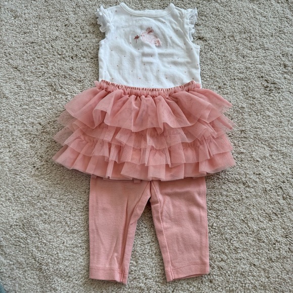 6M Bunny Carter’s Baby Clothes 1 Onesie, 1 Skirt, 1 Pants - Picture 1 of 10